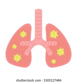 lung and bacteria vector. virus vector. wallpaper. free space for text. copy space. poster design.