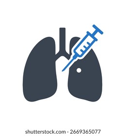 Lung Biopsy Icon Isolated On White Background