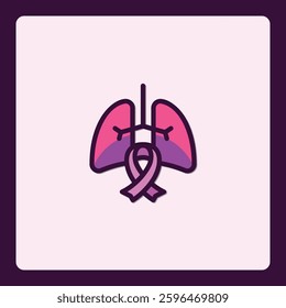 Lung cancer awareness graphic icon design for medical campaigns support