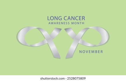 Lung Cancer Awareness Month Card, November. Vector Illustration.  Holiday Concept. VectorTemplate For Banner.