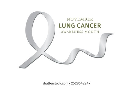 Lung Cancer Awareness Month Card, November. Vector Illustration.  Holiday Concept. VectorTemplate For Banner.