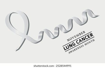 Lung Cancer Awareness Month Card, November. Vector Illustration.  Holiday Concept. VectorTemplate For Banner.