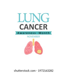 Lung cancer awareness month november banner.
