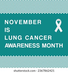Lung Cancer Awareness Month in November. Social media announcement poster.
