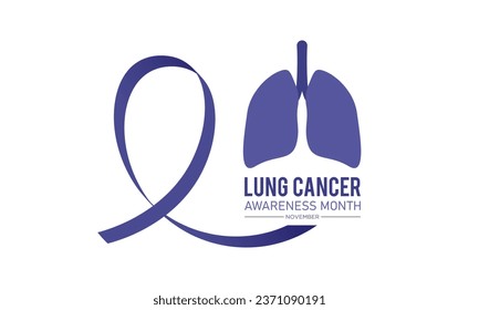 Lung cancer awareness month is observed every year in november. Holiday concept. Vector template for banner, greeting card, poster with background. Vector illustration.