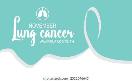 Lung Cancer Awareness Month is observed every year on November. Medical Healthcare Awareness concept. background, placard, banner template Vector illustration design.