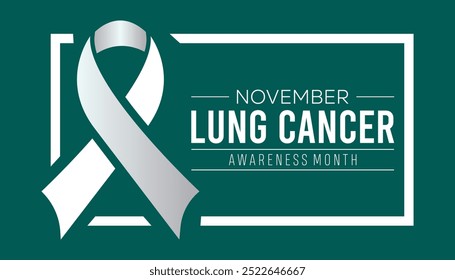 Lung Cancer Awareness Month is observed every year on November. Medical Healthcare Awareness concept. background, placard, banner template Vector illustration design.