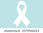 Lung Cancer Awareness Ribbon Isolated on Light Blue Ribbon
