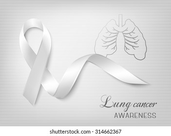 Lung cancer awareness ribbon. Vector.
