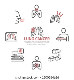 Lung Cancer Banner Symptoms Causes Treatment Stock Vector (Royalty Free ...