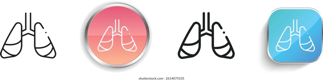 lung cancer icon. Thin Linear, Regular and Button Style Design Isolated On White Background