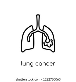 Lung cancer icon. Trendy modern flat linear vector Lung cancer icon on white background from thin line Diseases collection, editable outline stroke vector illustration