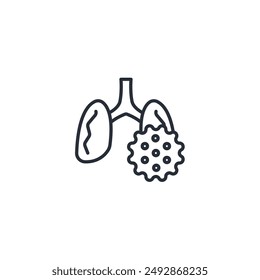 lung cancer icon. vector.Editable stroke.linear style sign for use web design,logo.Symbol illustration.