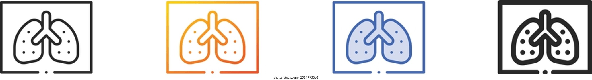 lung cancer icon.Thin Linear, Gradient, Blue Stroke and bold Style Design Isolated On White Background