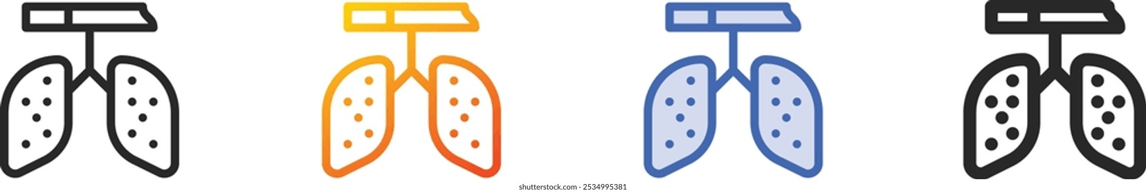 lung cancer icon.Thin Linear, Gradient, Blue Stroke and bold Style Design Isolated On White Background