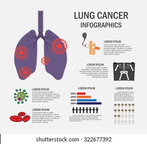 Lung cancer infographics , vector illustration 