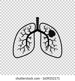 lung cancer isolated on transparent background