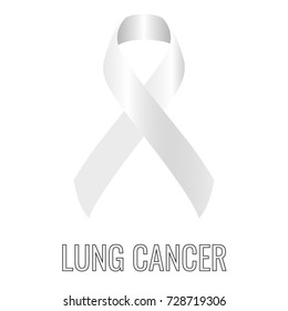 Lung Cancer Ribbon Isolated On White Background 