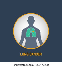 LUNG CANCER vector logo icon design