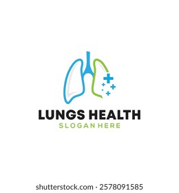 Lung care logo design vector, minimalist logo concept vector, Lungs Health logo template