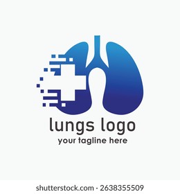 Lung care logo design vector, minimalist logo concept vector