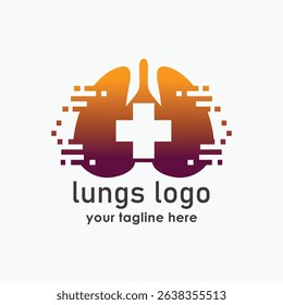 Lung care logo design vector, Lungs Health logo template