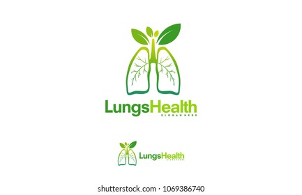 Lung Care Logo Designs Vector, Nature Lungs Logo Concept Vector, Lungs Health Logo Template