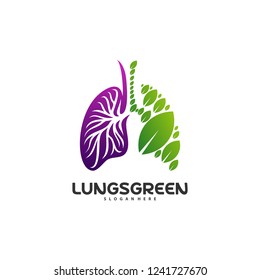 Lung care logo designs vector, Nature Lungs logo concept vector, Lungs Health logo template