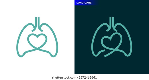 Lung care logo. Medical, treatment, doctor. Icon symbol design template EPS 10.	