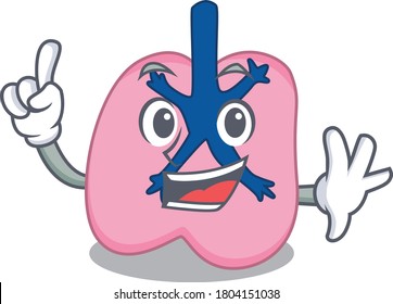 Lung caricature design with one finger gesture