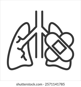 Lung Compliance Icon Vector Illustration Outline