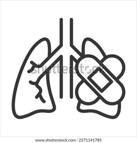 Lung Compliance Icon Vector Illustration Outline