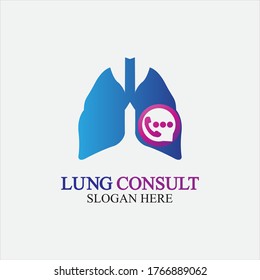 Lung Consult Logo design vector, Lung Forum logo template, Lung Care icon.