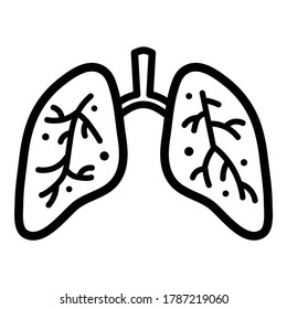 Lung Coronavirus Flat Icon Isolated On White Background