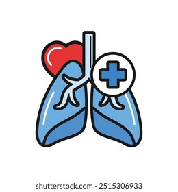 Lung Day Groovy Element Vector Design
