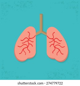 Lung design on blue background,clean vector