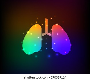 Lung design on dark background