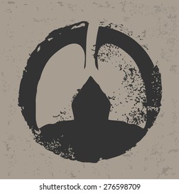 Lung design on grunge background, grunge vector
