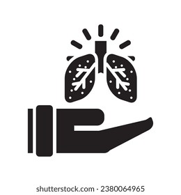 lung disease Pneumonia icons, such as bronchitis, bronchial asthma, spirometry and more. Vector illustration isolated on black white. Editable stroke.