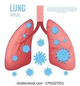 Ilustración de diseño de vectores de enfermedad pulmonar aislada en fondo blanco