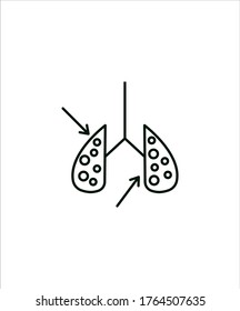 Lungenentzündungssymbol, Vektorsymbol mit der besten Linie.