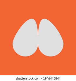 Lung flat icon. Simple style internal organ symbol. Human anatomy. Logo design element. T-shirt printing.  Vector for sticker.