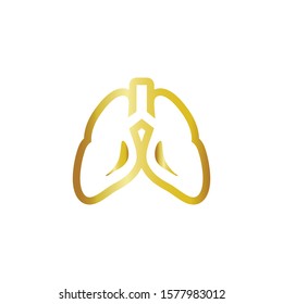 Lung golden vector icon on a white background