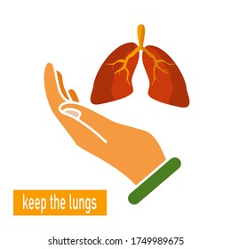 Lung Hand Design Illustration Maintaining Lung Stock Vector (Royalty ...