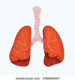 Lung, handgezeichnete Vektorgrafik.