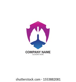 lung health and care logo template,emblem,design concept,creative symbol,icon,vector illustration.
