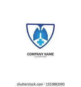 lung health and care logo template,emblem,design concept,creative symbol,icon,vector illustration.