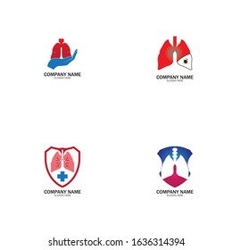lung health and care logo template,emblem,design concept,creative symbol,icon,vector illustration.