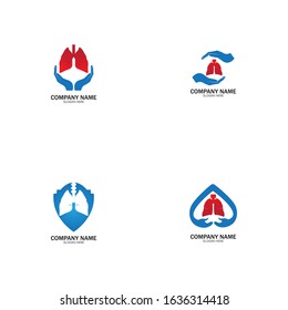 lung health and care logo template,emblem,design concept,creative symbol,icon,vector illustration.