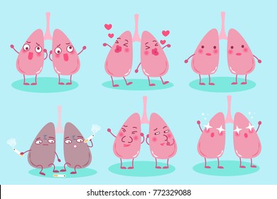 lung with health concept on the blue background